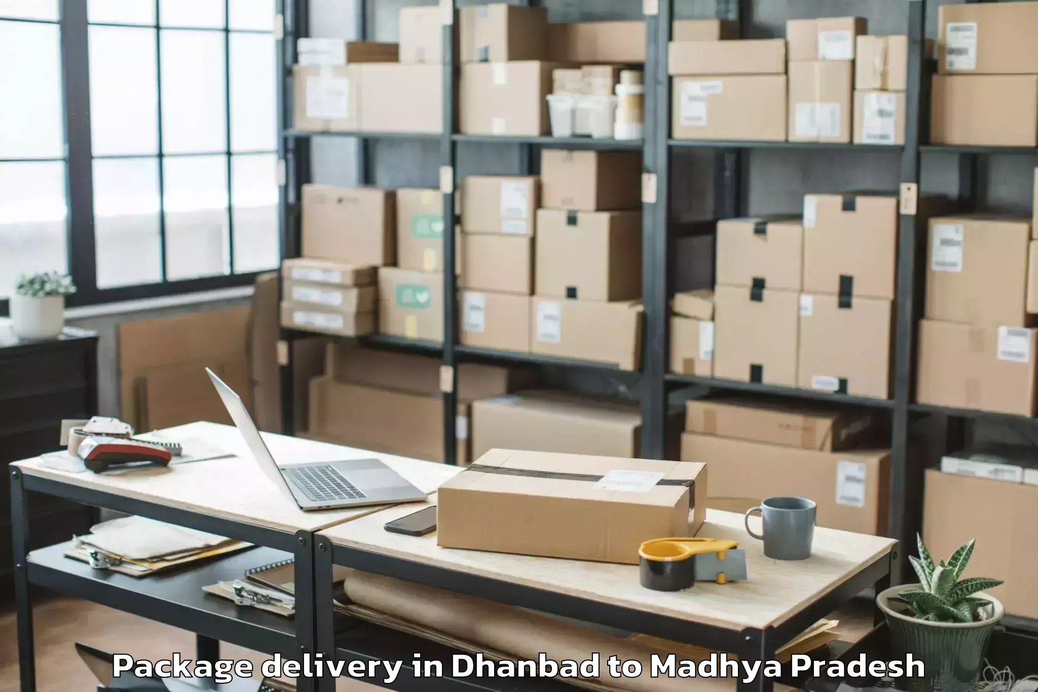 Easy Dhanbad to Saugor Package Delivery Booking